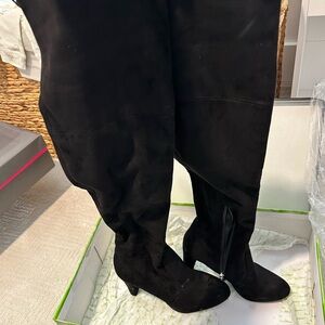 Sam Edelman Black Suede Over the Knee Boots